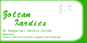 zoltan kardics business card